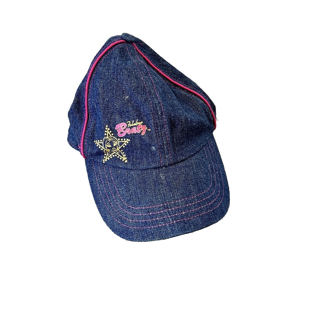 2004 Vtg Bratz Denim Girls Baseball Hat Pink Gold Design Y2K Dolls